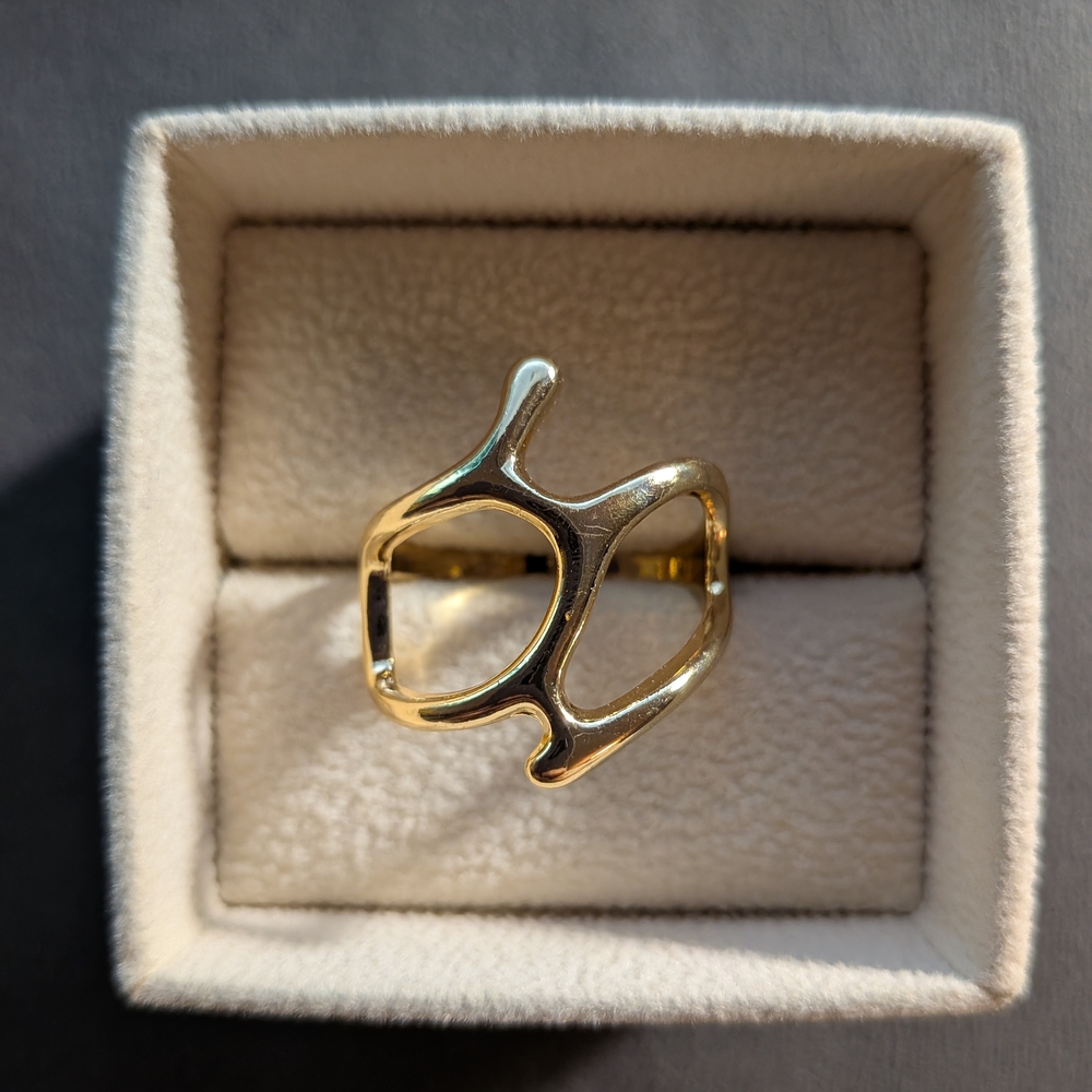 Gold-Tone Abstract Ring